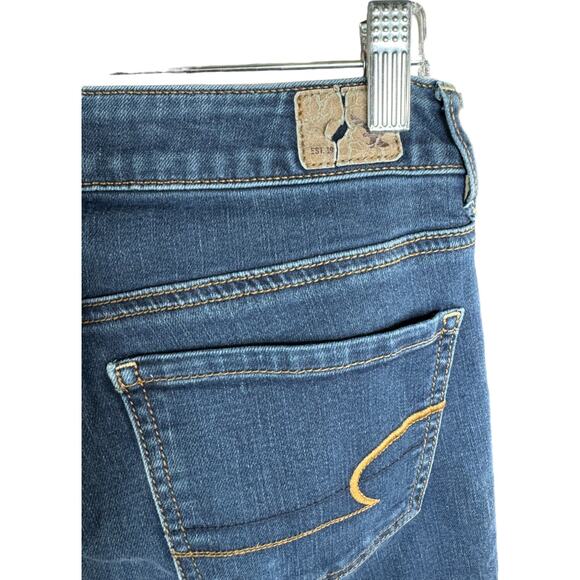 American Eagle Blue Denim Jeggings Womens 2 Skinny Leg Stretch - Picture 9 of 12
